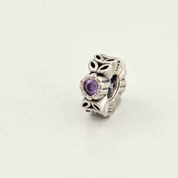 Pandora Purple CZ Sparkling Forest Rare Retired Spacer Bead Charm - Picture 5 of 6